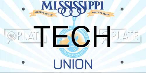 TECH Mississippi License Plate