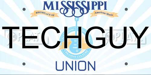 TECHGUY Mississippi License Plate