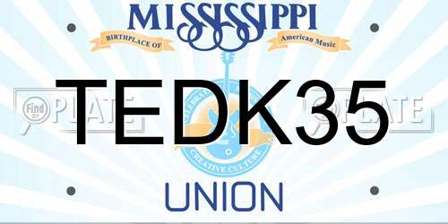 TEDK35 Mississippi License Plate