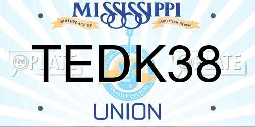 TEDK38 Mississippi License Plate