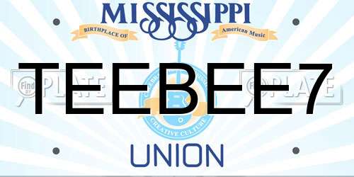TEEBEE7 Mississippi License Plate