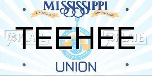 TEEHEE Mississippi License Plate