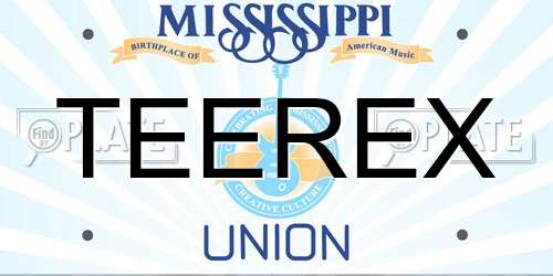 TEEREX Mississippi License Plate