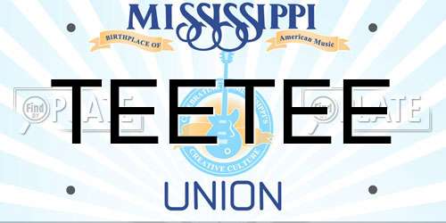 TEETEE Mississippi License Plate