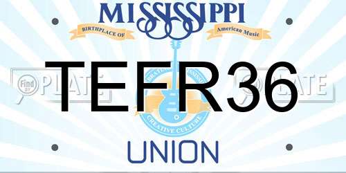 TEFR36 Mississippi License Plate