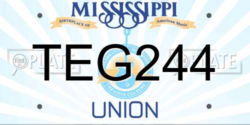 TEG244 Mississippi License Plate