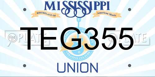 TEG355 Mississippi License Plate