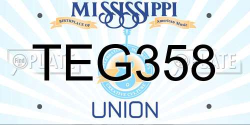 TEG358 Mississippi License Plate