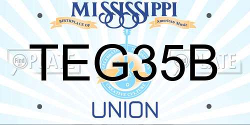TEG35B Mississippi License Plate