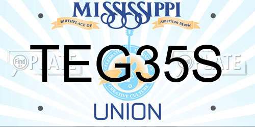 TEG35S Mississippi License Plate