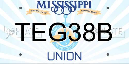TEG38B Mississippi License Plate