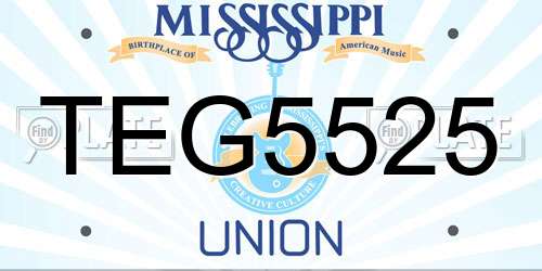TEG5525 Mississippi License Plate