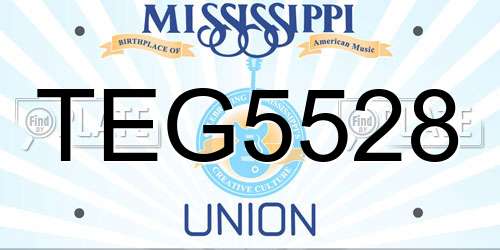 TEG5528 Mississippi License Plate