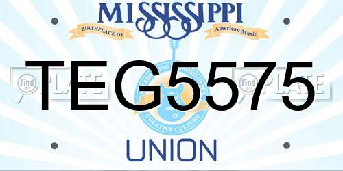 TEG5575 Mississippi License Plate