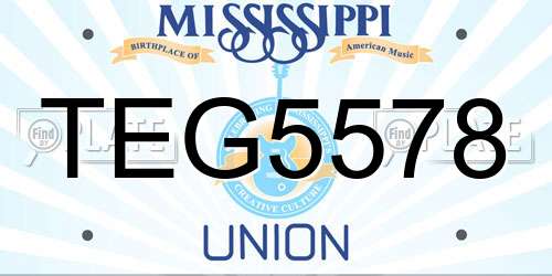 TEG5578 Mississippi License Plate