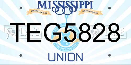 TEG5828 Mississippi License Plate