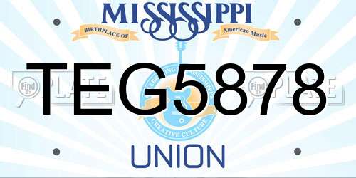TEG5878 Mississippi License Plate