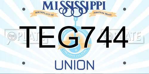 TEG744 Mississippi License Plate