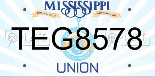 TEG8578 Mississippi License Plate