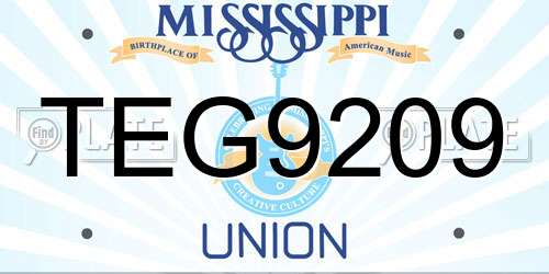 TEG9209 Mississippi License Plate