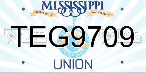 TEG9709 Mississippi License Plate