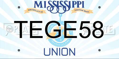 TEGE58 Mississippi License Plate