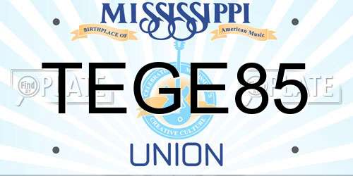 TEGE85 Mississippi License Plate