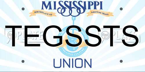 TEGSSTS Mississippi License Plate