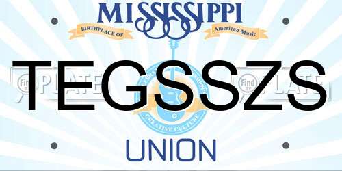 TEGSSZS Mississippi License Plate