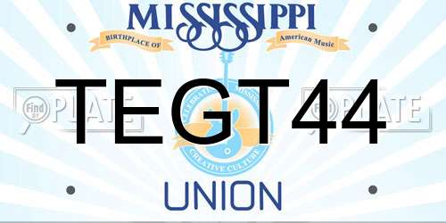 TEGT44 Mississippi License Plate
