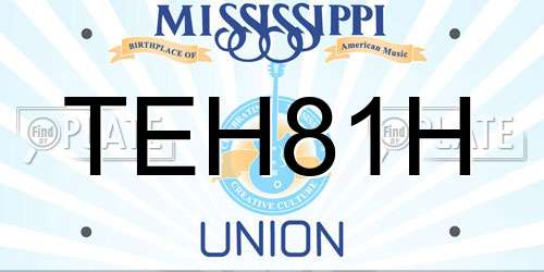 TEH81H Mississippi License Plate