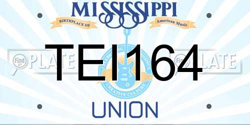 TEI164 Mississippi License Plate