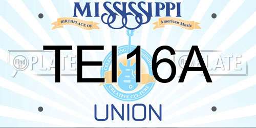 TEI16A Mississippi License Plate