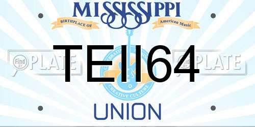 TEII64 Mississippi License Plate