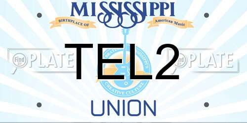TEL2 Mississippi License Plate
