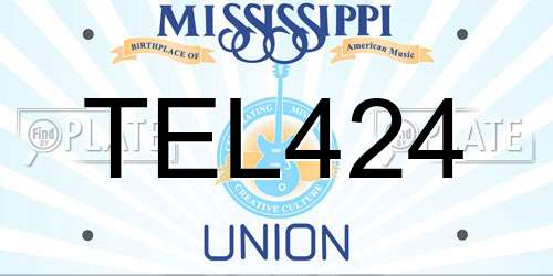 TEL424 Mississippi License Plate