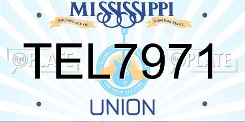 TEL7971 Mississippi License Plate