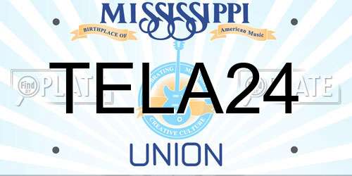 TELA24 Mississippi License Plate