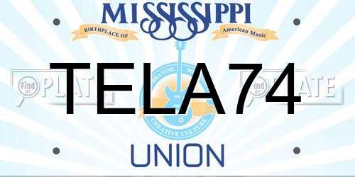 TELA74 Mississippi License Plate