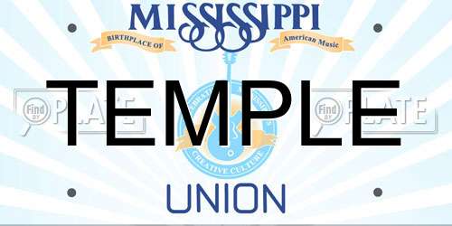 TEMPLE Mississippi License Plate