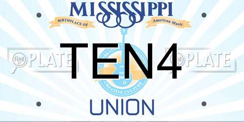 TEN4 Mississippi License Plate