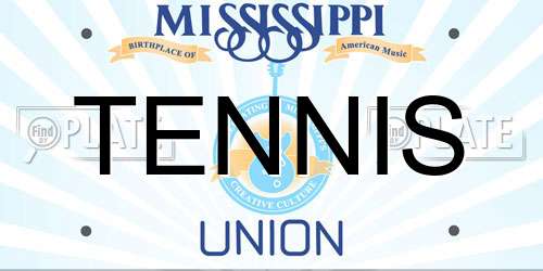 TENNIS Mississippi License Plate