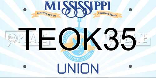 TEOK35 Mississippi License Plate