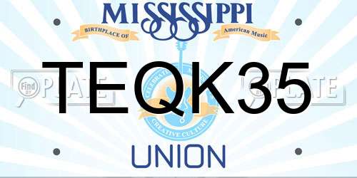 TEQK35 Mississippi License Plate