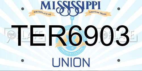 TER6903 Mississippi License Plate