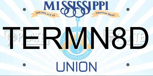 TERMN8D Mississippi License Plate