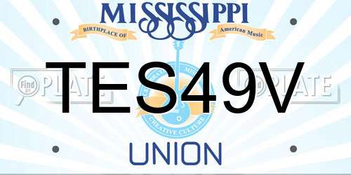 TES49V Mississippi License Plate