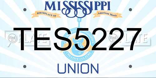 TES5227 Mississippi License Plate