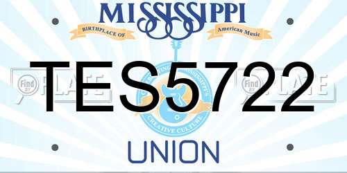 TES5722 Mississippi License Plate