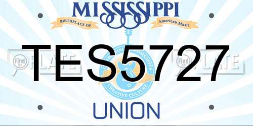 TES5727 Mississippi License Plate